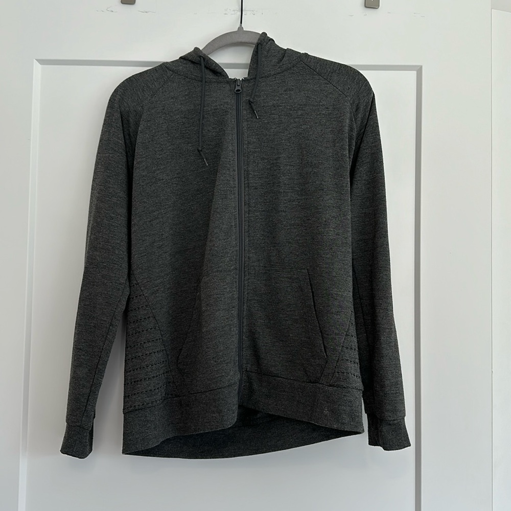Gray zip-up hoodie